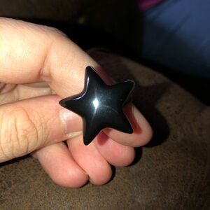 Star Genuine ONYX Sterling Silver Adjustable ring
